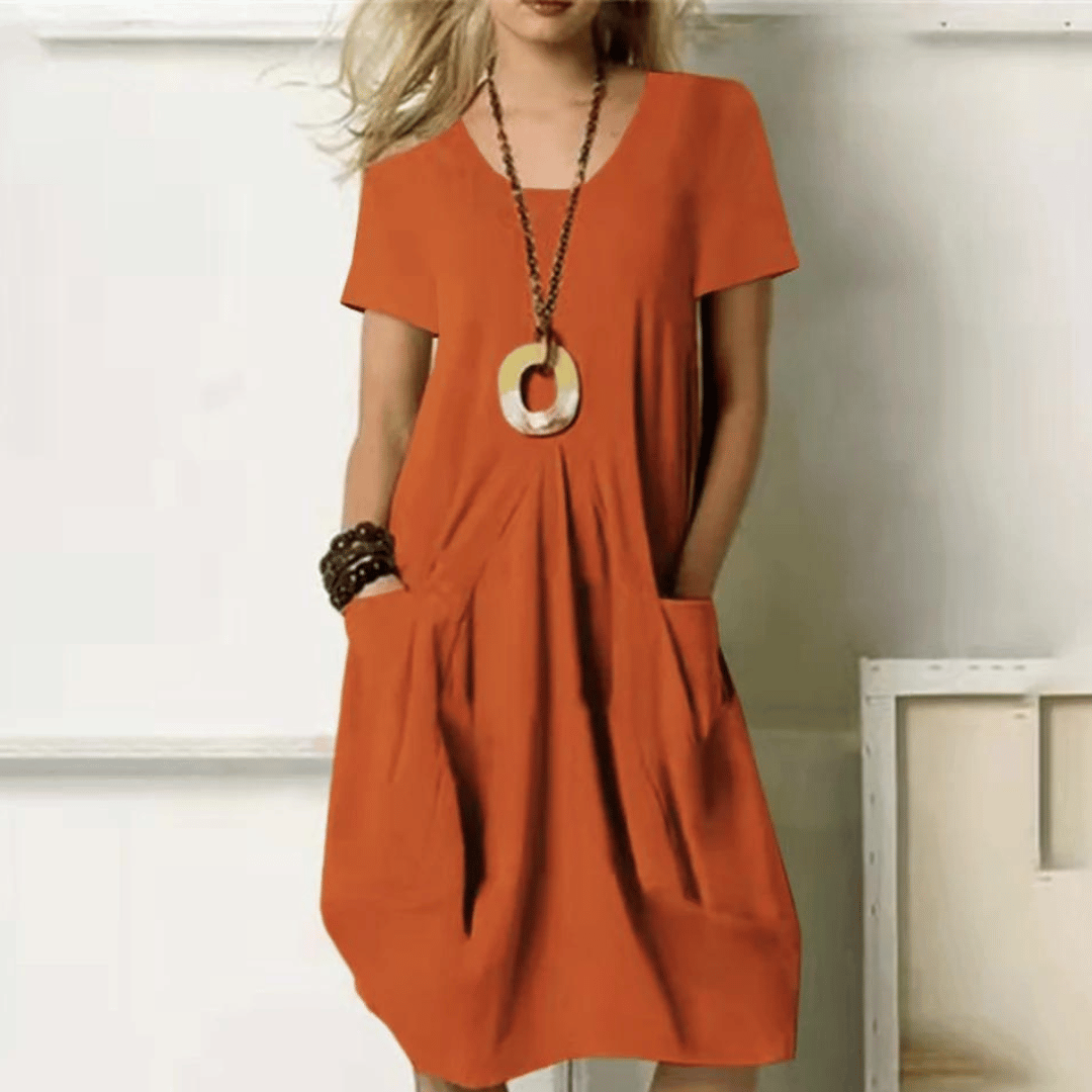 Image of Faith | Women's V-Neck A-Line Knee Length Dress
