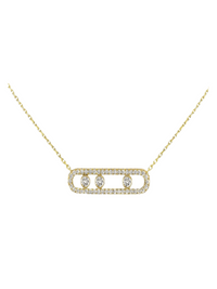 Adjustable Chain Necklace with Brilliant Cut Stones