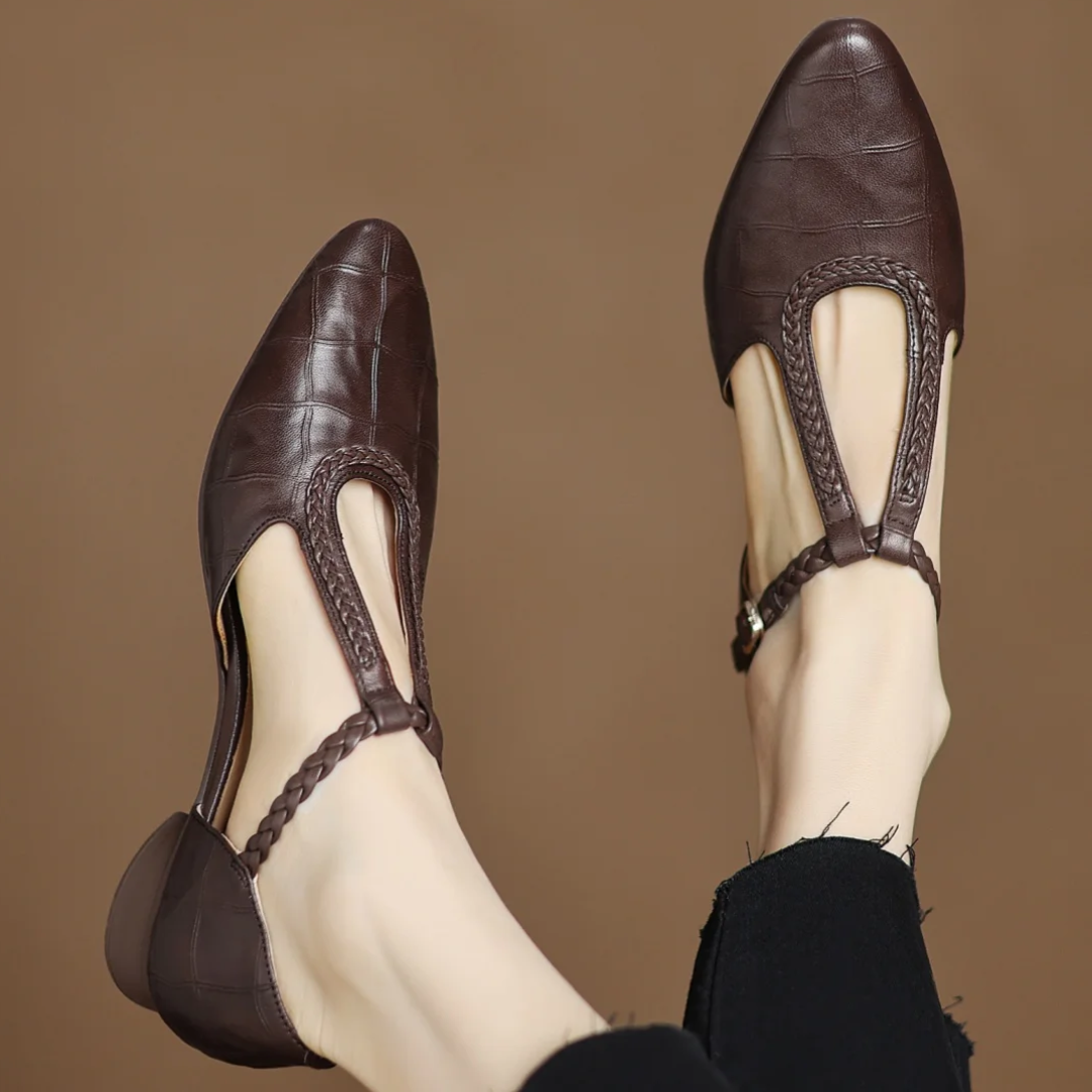 Image of Fiona | Women's T-Strap Flats Shoes