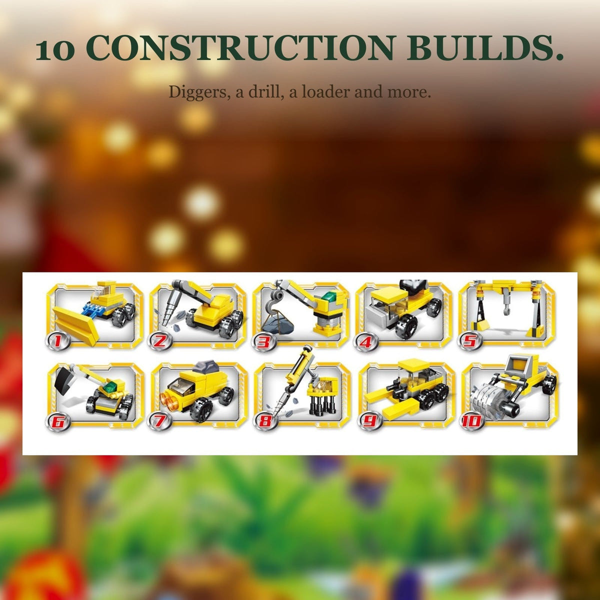 Fire Rescue and Construction Advent Calendar, Mini Brick Vehicles plus Crane and Rescue Boat