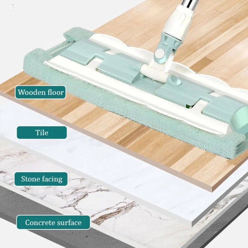 Flat Mop Made of Stainless Steel – With Reusable Microfiber Cloth