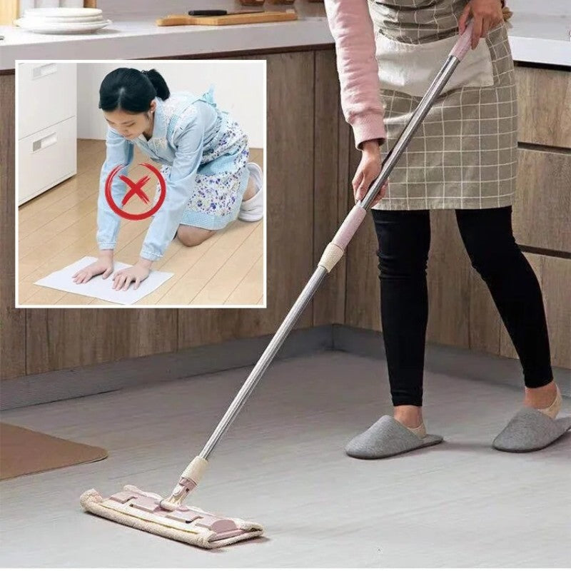 Flat Mop Made of Stainless Steel – With Reusable Microfiber Cloth