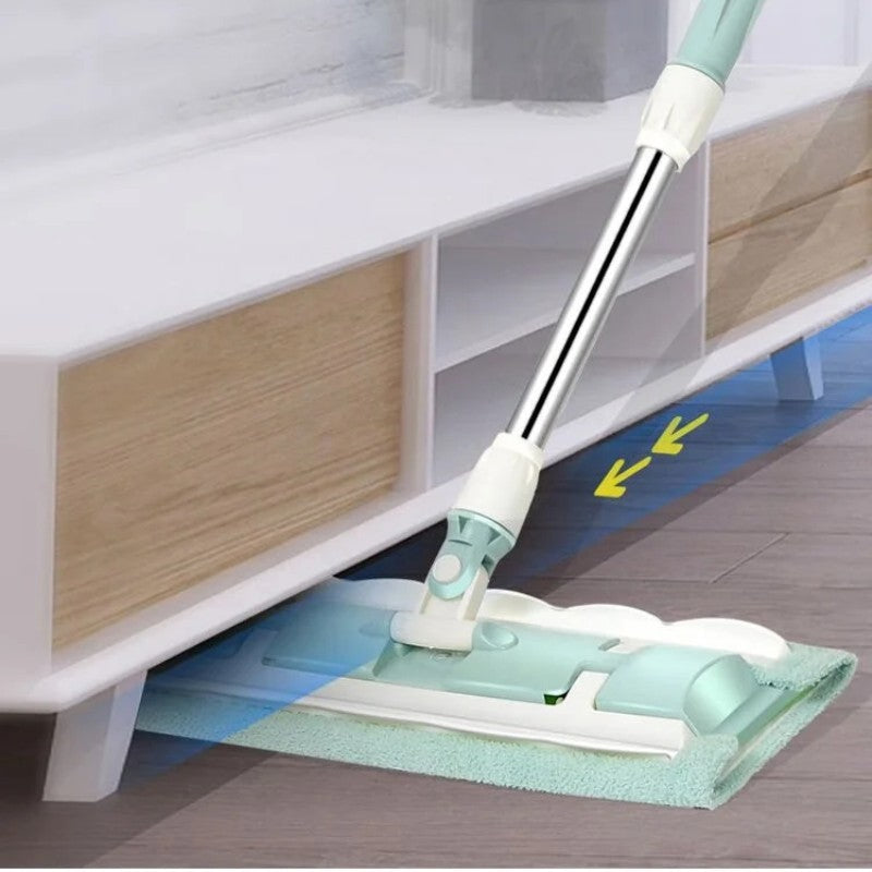 Flat Mop Made of Stainless Steel – With Reusable Microfiber Cloth