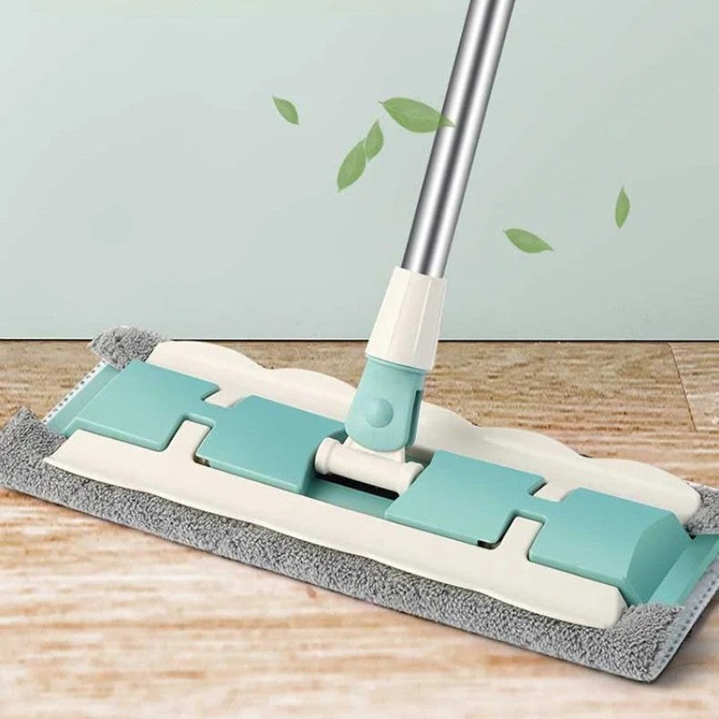 Flat Mop Made of Stainless Steel – With Reusable Microfiber Cloth
