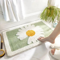 Fleur Daisy Bath Mat - Plush Microfiber & Non-Slip