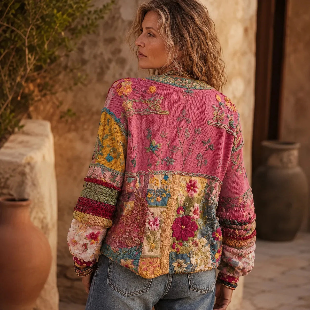 Floral Patchwork Boho Cardigan