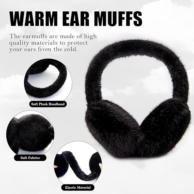 Fluffy Foldable Faux Fur Winter Ear Warmers - FauxSnugs
