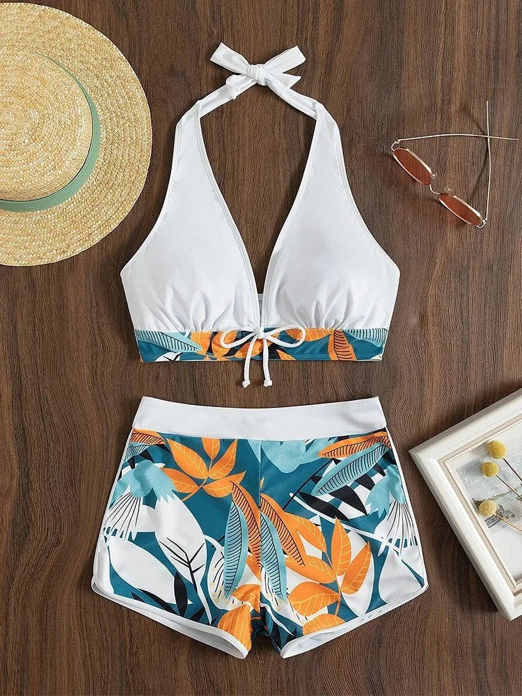 Image of Frida | Women's Halter Top Two-Piece Swimsuit Set