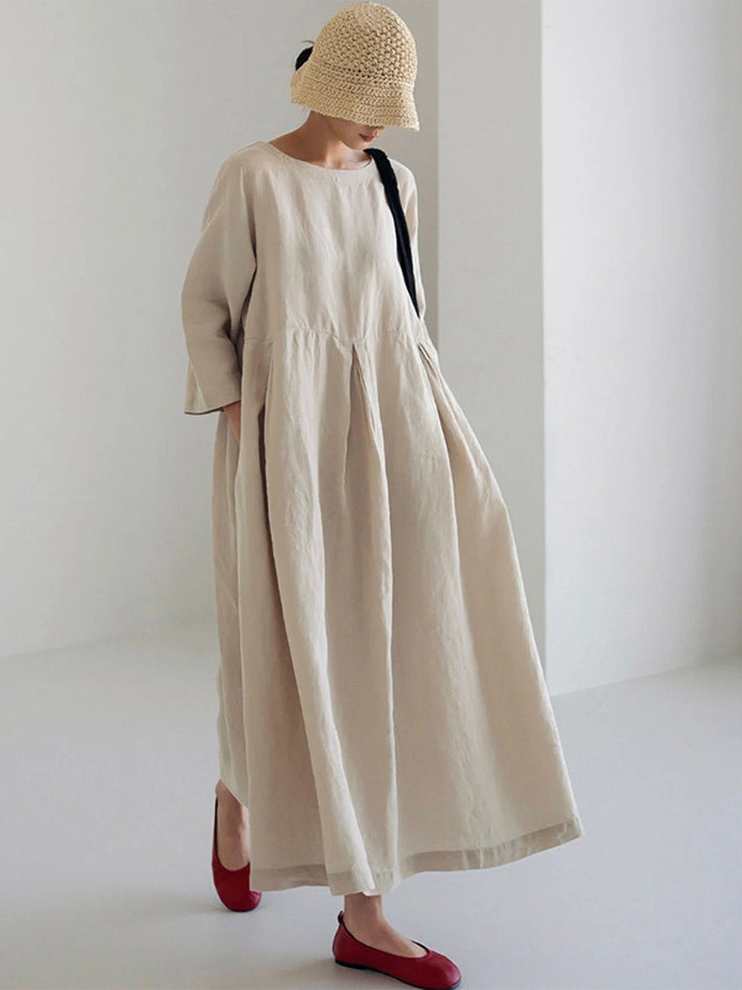 Image of Frida | Women's Long Sleeve A-Line Maxi Dress