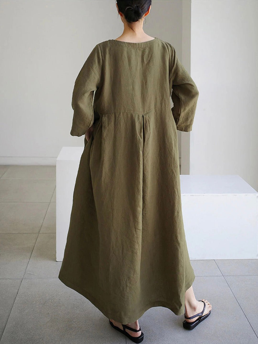 Image of Frida | Women's Long Sleeve A-Line Maxi Dress