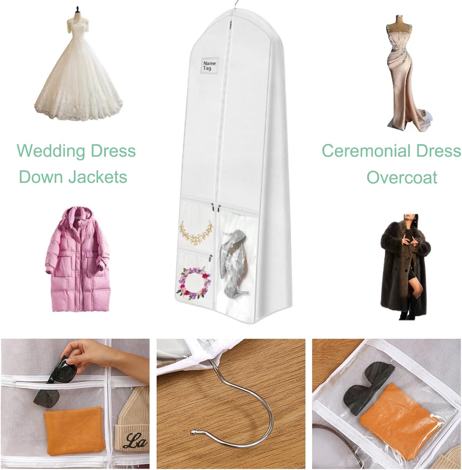 Full-Length Wedding Dress Storage Set – Dustproof Bridal Gown Cover