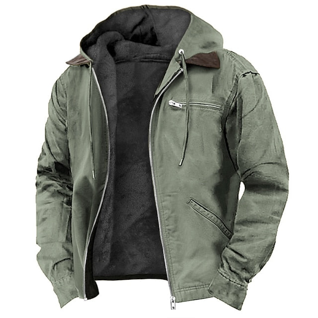 Functional Waterproof Outdoor Winter Parka Jacket with Hood in Polyester