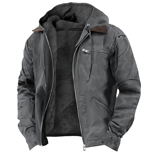 Functional Waterproof Outdoor Winter Parka Jacket with Hood in Polyester
