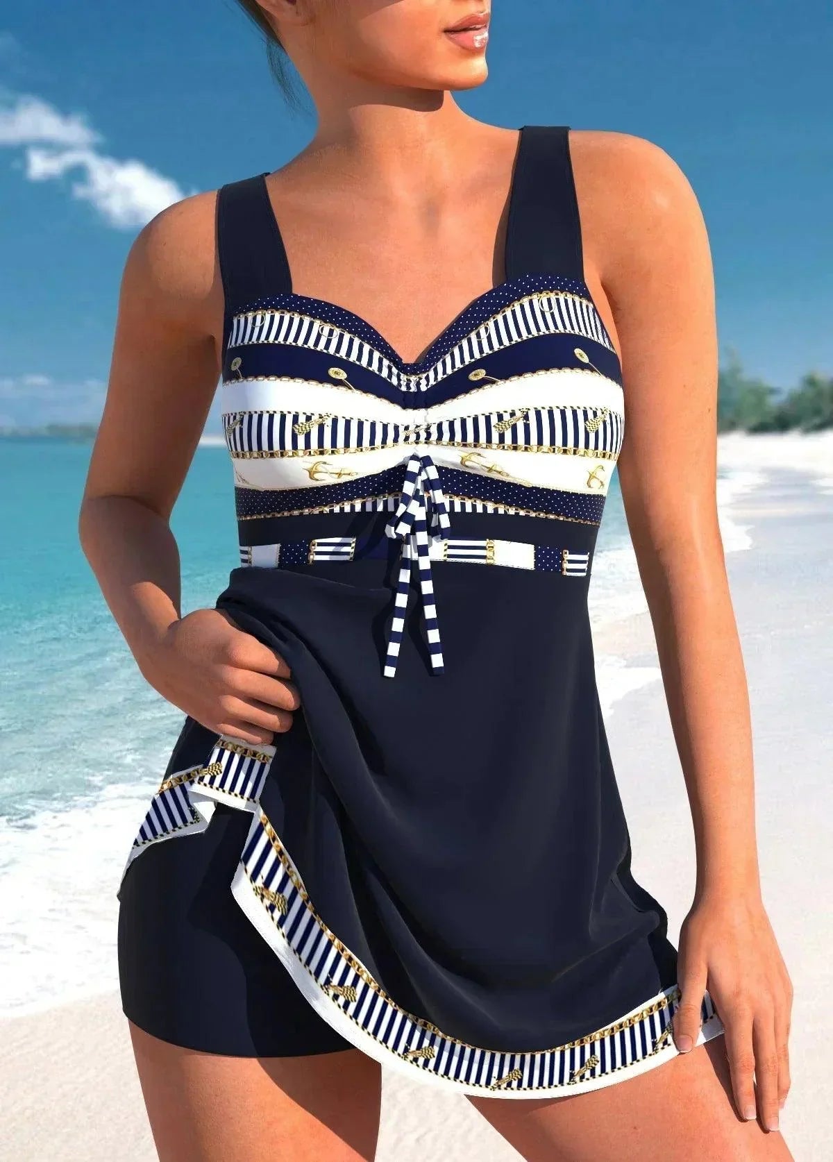Image of Gabriella | Women's Ruched Bust Swim Dress
