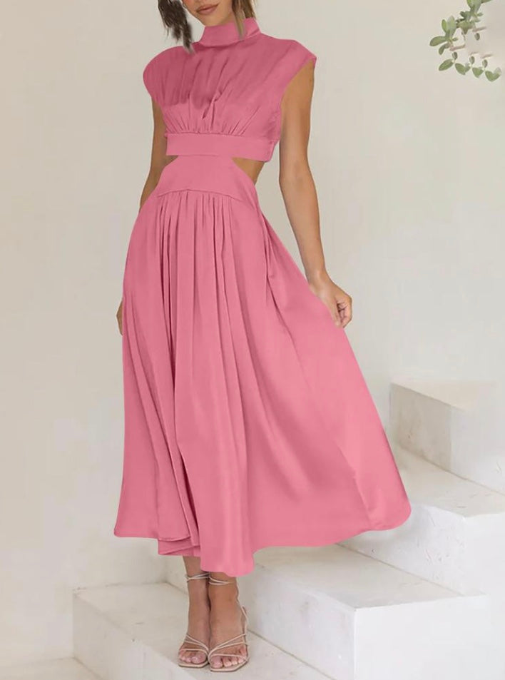 Image of Gail | Women's Sleeveless High Neck Maxi Dress