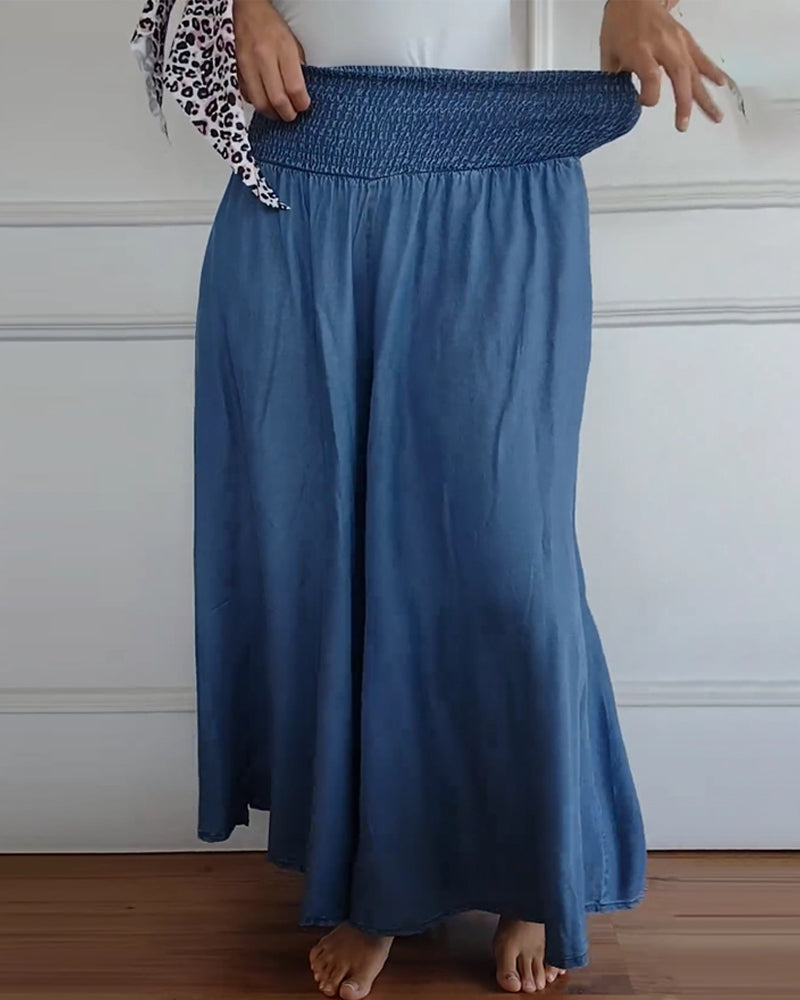 Image of Gale | Women's Wide Leg Smocked Waist Pants