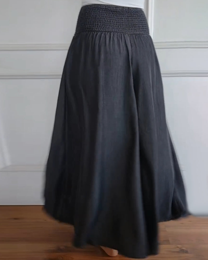 Image of Gale | Women's Wide Leg Smocked Waist Pants