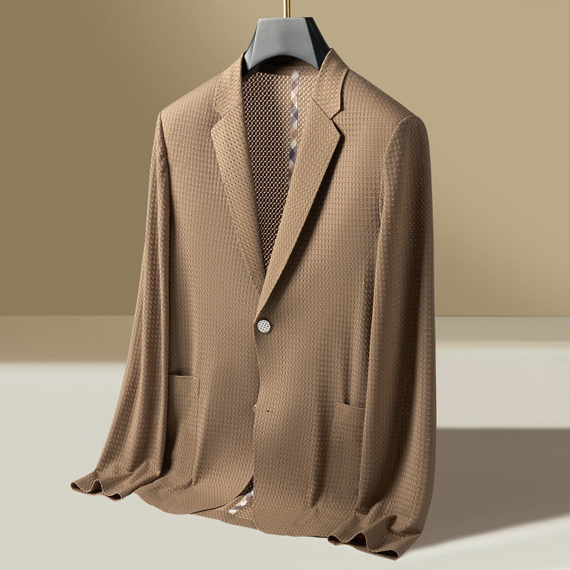Image of Garrett | Men's Single-Breasted Textured Blazer