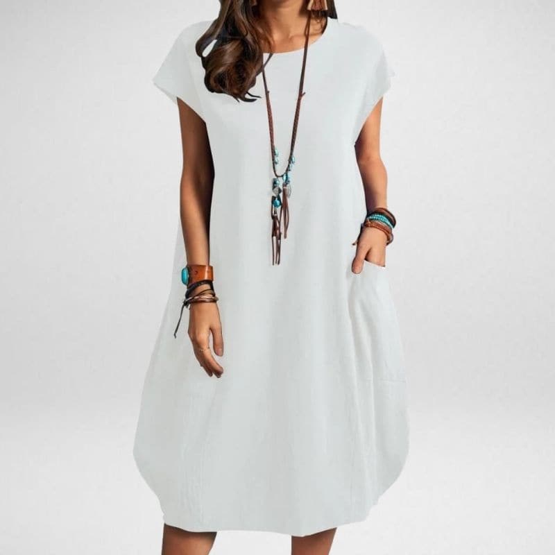 Image of Georgia | Women's Pocket Midi T-Shirt Dress