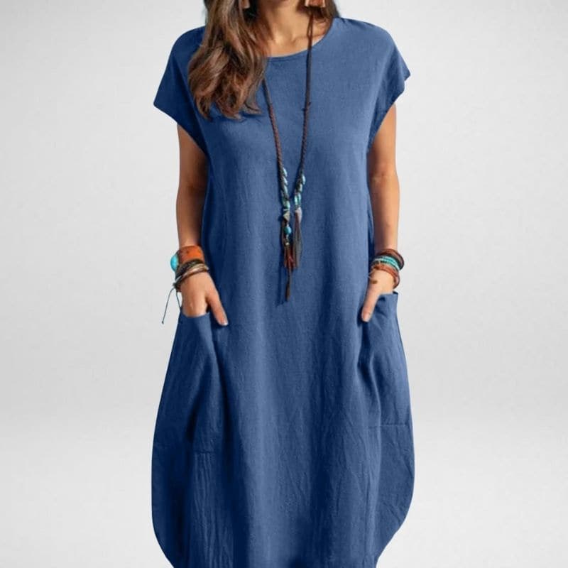 Image of Georgia | Women's Pocket Midi T-Shirt Dress