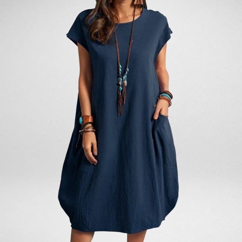 Image of Georgia | Women's Pocket Midi T-Shirt Dress