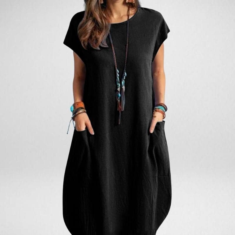 Image of Georgia | Women's Pocket Midi T-Shirt Dress
