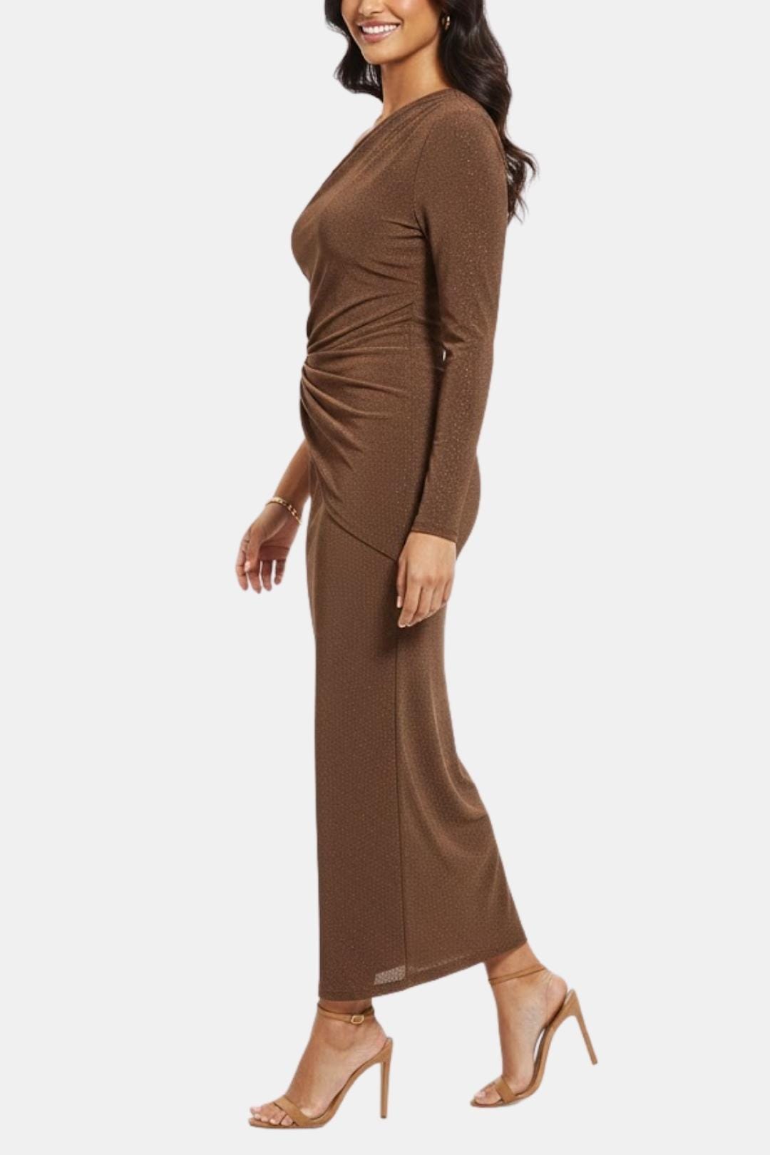 Image of Geraldine | Women's One Shoulder Fitted Midi Dress