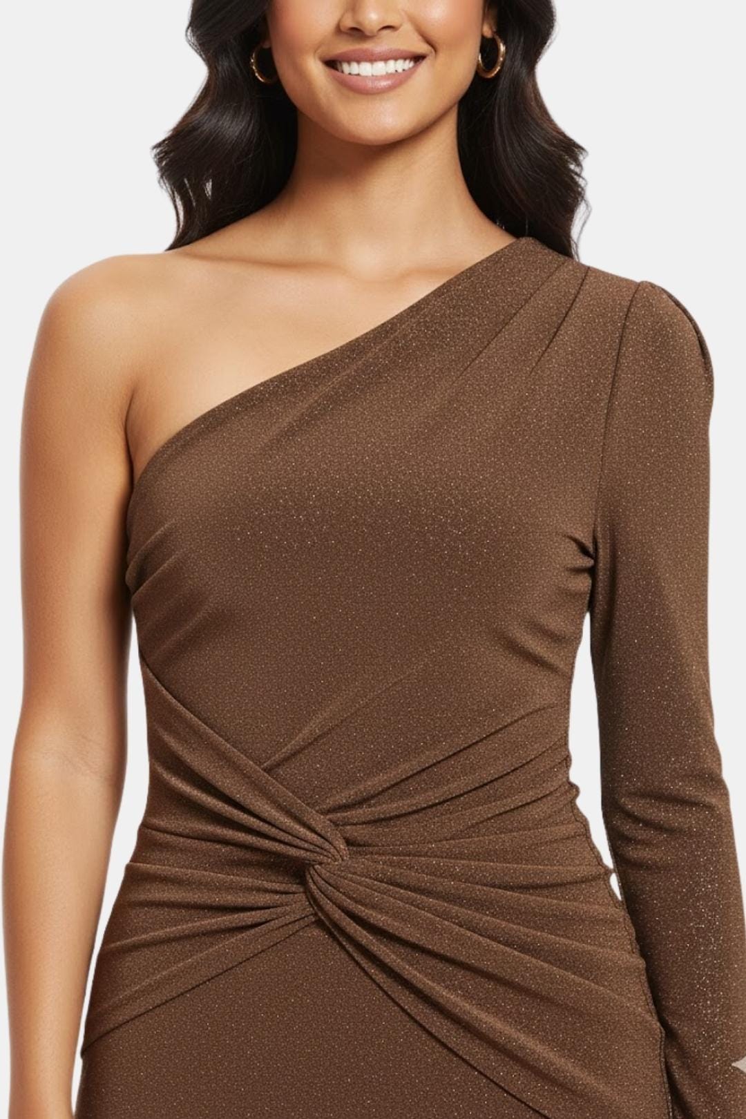 Image of Geraldine | Women's One Shoulder Fitted Midi Dress