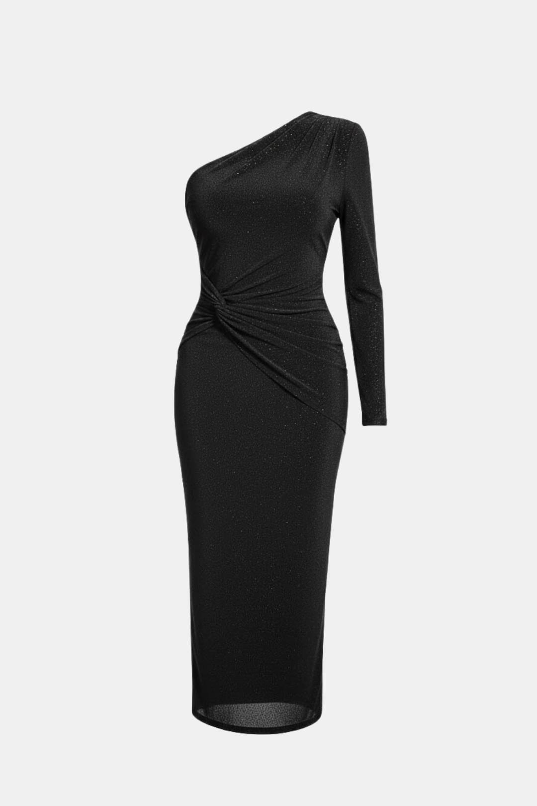 Image of Geraldine | Women's One Shoulder Fitted Midi Dress