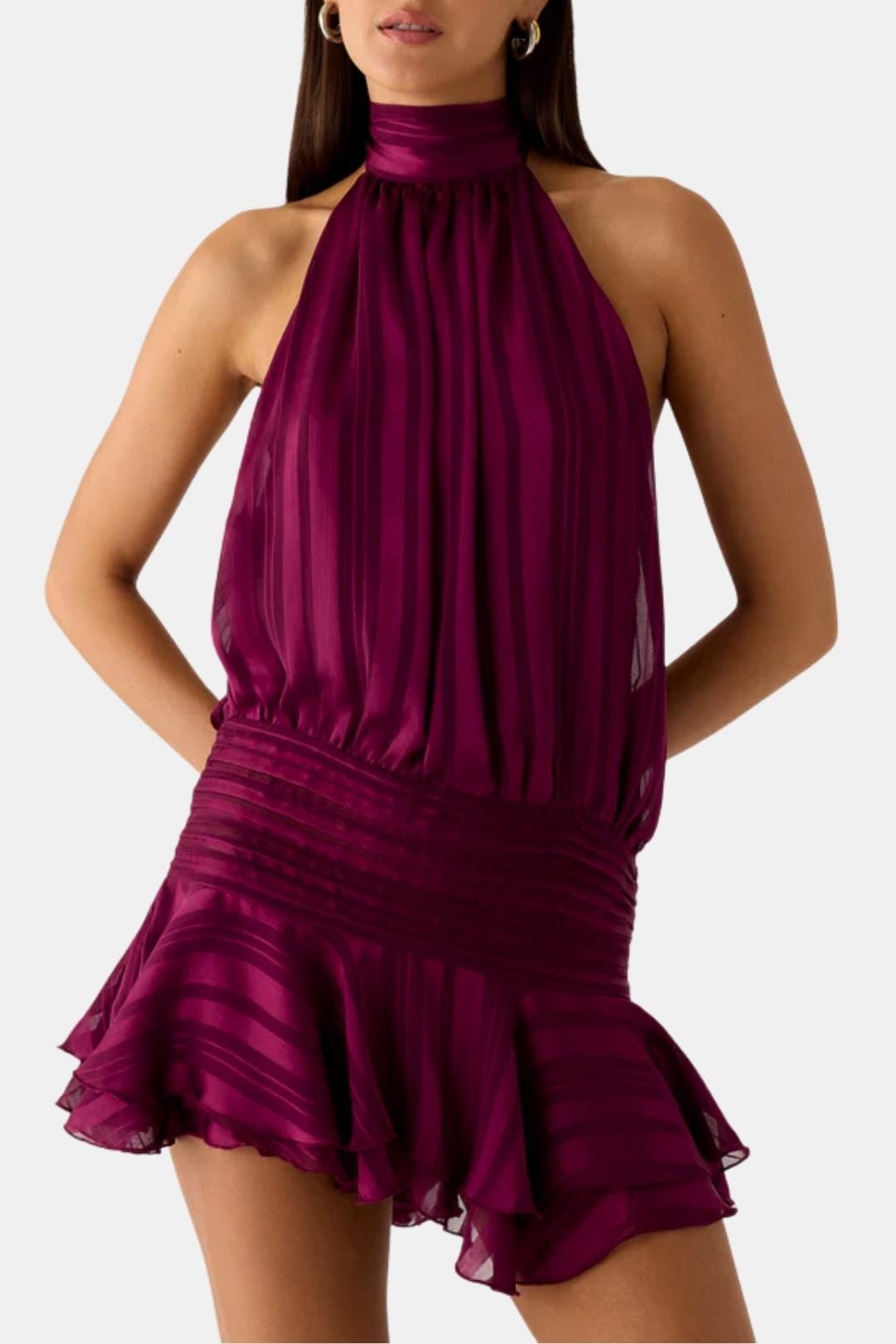 Image of Gillian | Women's Sleeveless Halter Mini Dress