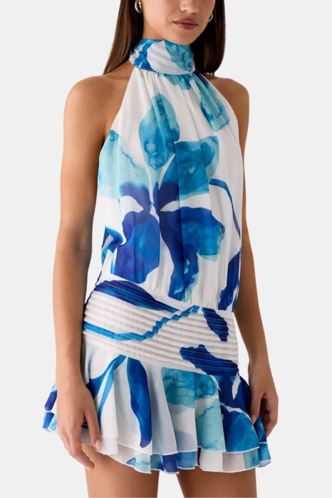 Image of Gillian | Women's Sleeveless Halter Mini Dress