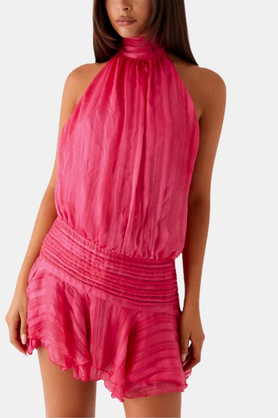 Image of Gillian | Women's Sleeveless Halter Mini Dress