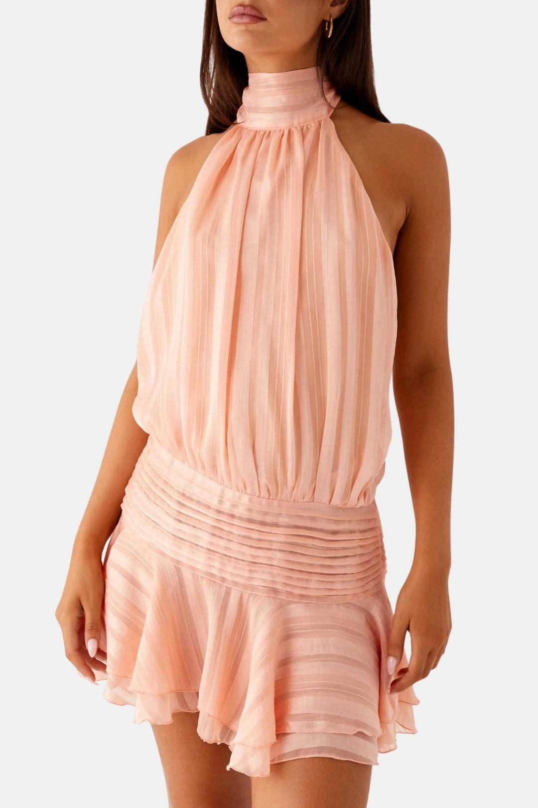 Image of Gillian | Women's Sleeveless Halter Mini Dress