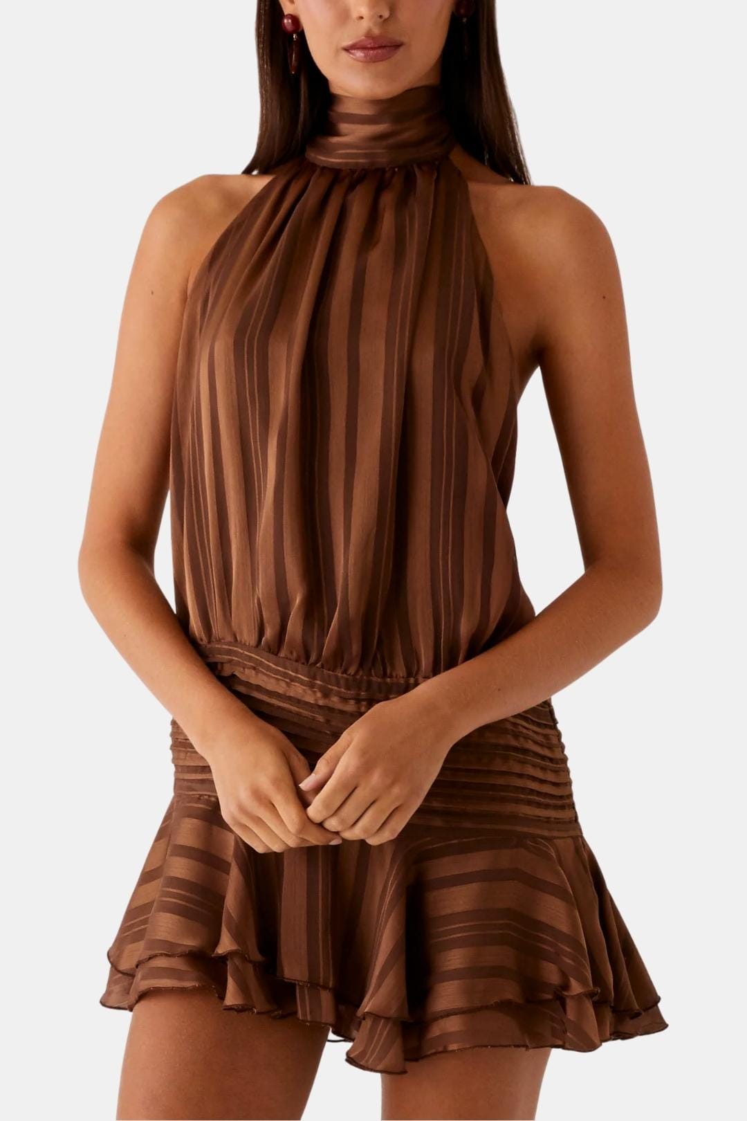 Image of Gillian | Women's Sleeveless Halter Mini Dress