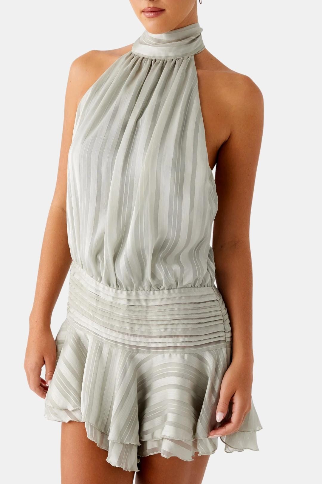 Image of Gillian | Women's Sleeveless Halter Mini Dress