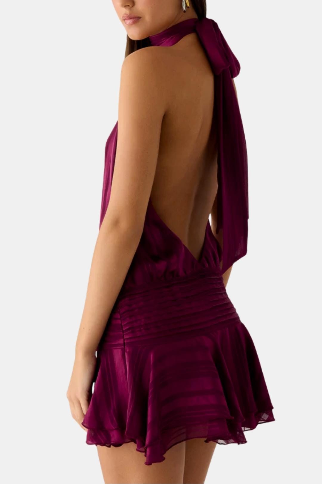 Image of Gillian | Women's Sleeveless Halter Mini Dress
