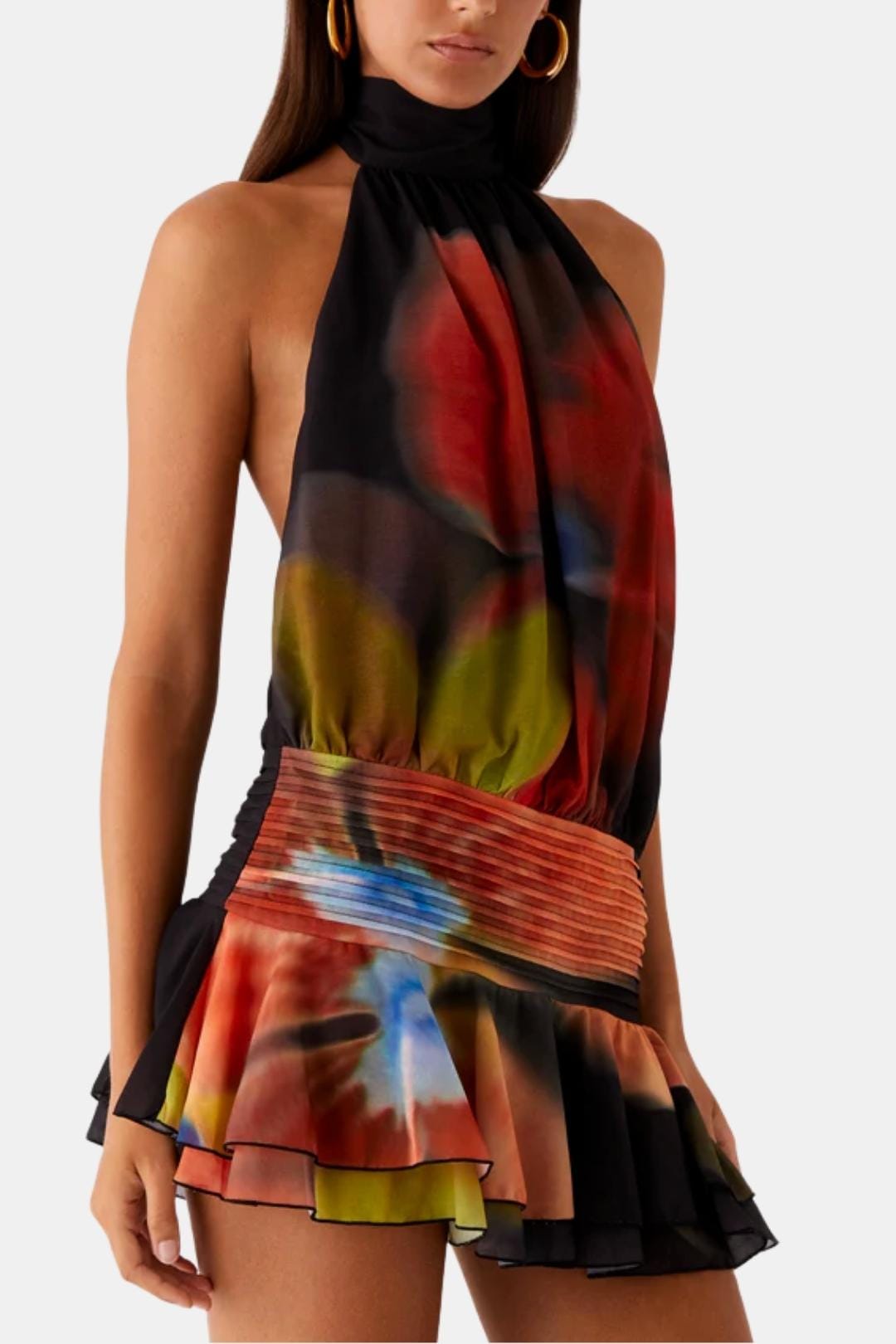Image of Gillian | Women's Sleeveless Halter Mini Dress