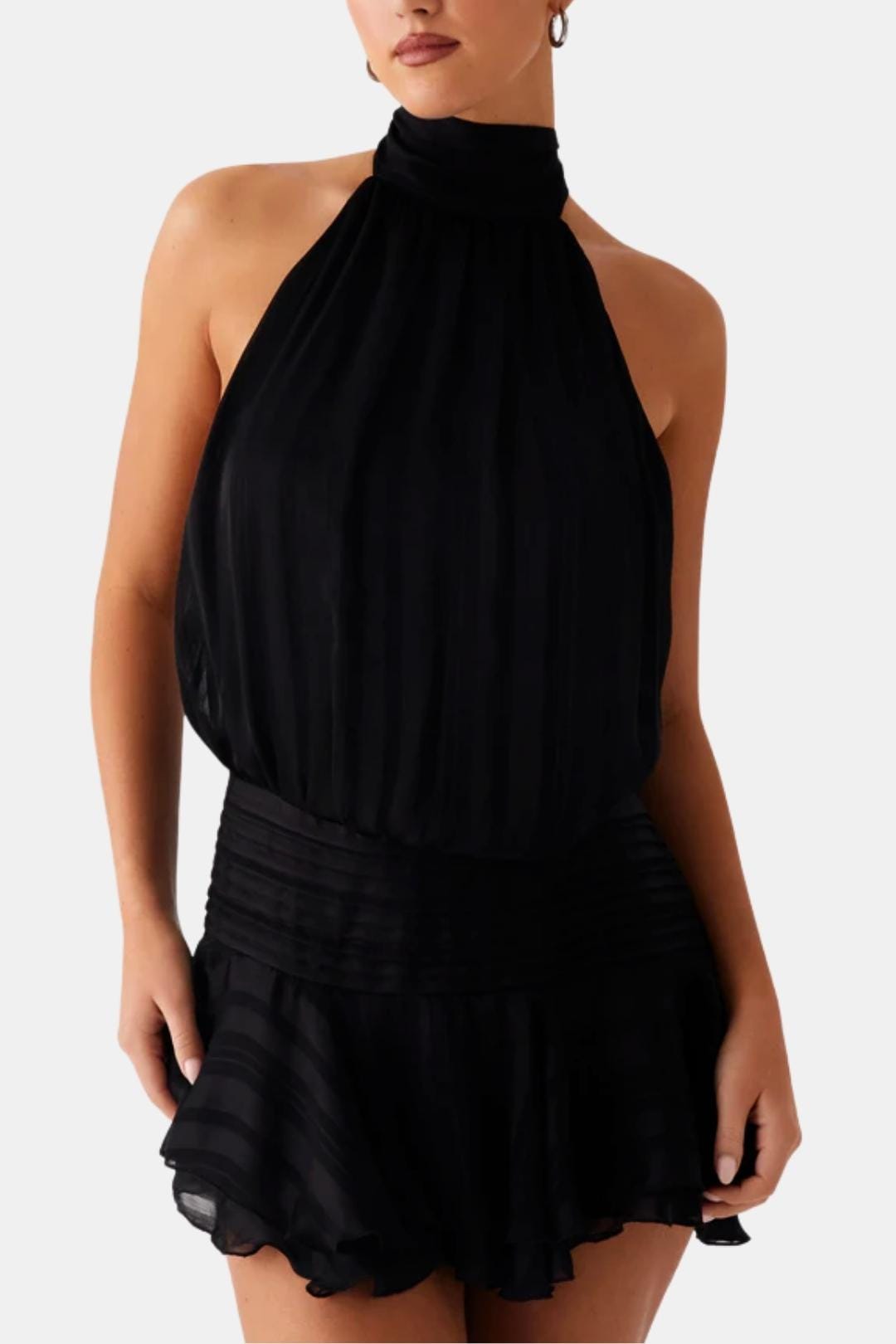 Image of Gillian | Women's Sleeveless Halter Mini Dress