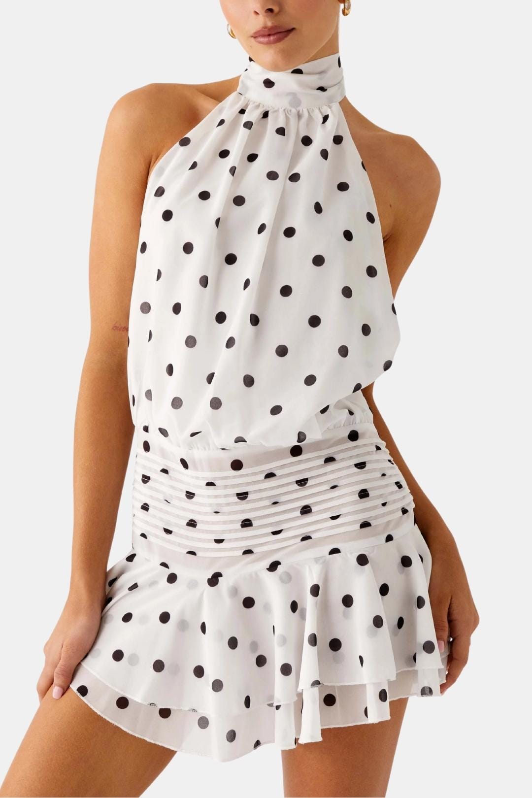 Image of Gillian | Women's Sleeveless Halter Mini Dress