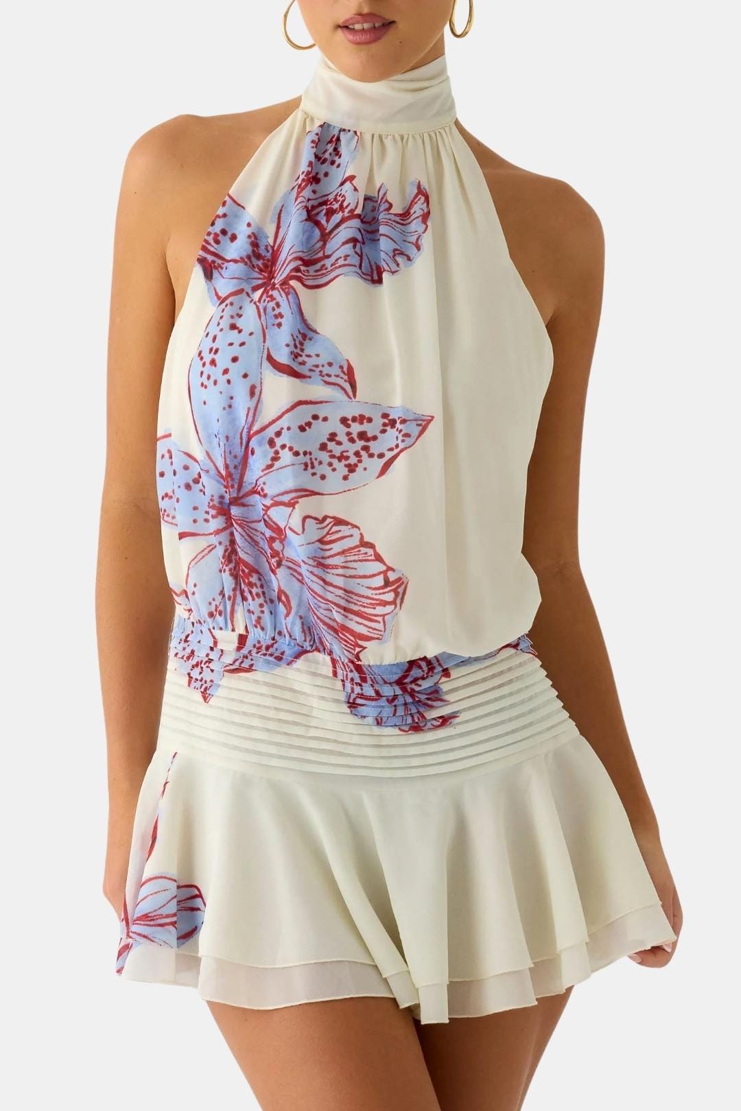 Image of Gillian | Women's Sleeveless Halter Mini Dress