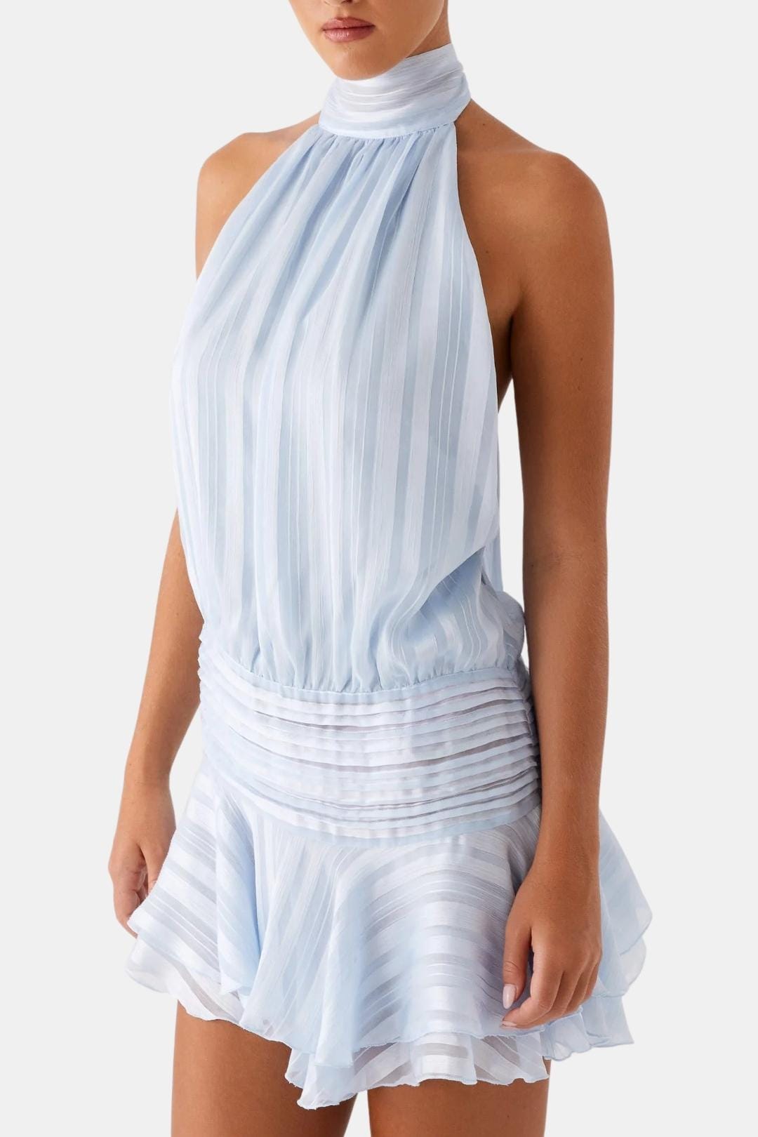 Image of Gillian | Women's Sleeveless Halter Mini Dress