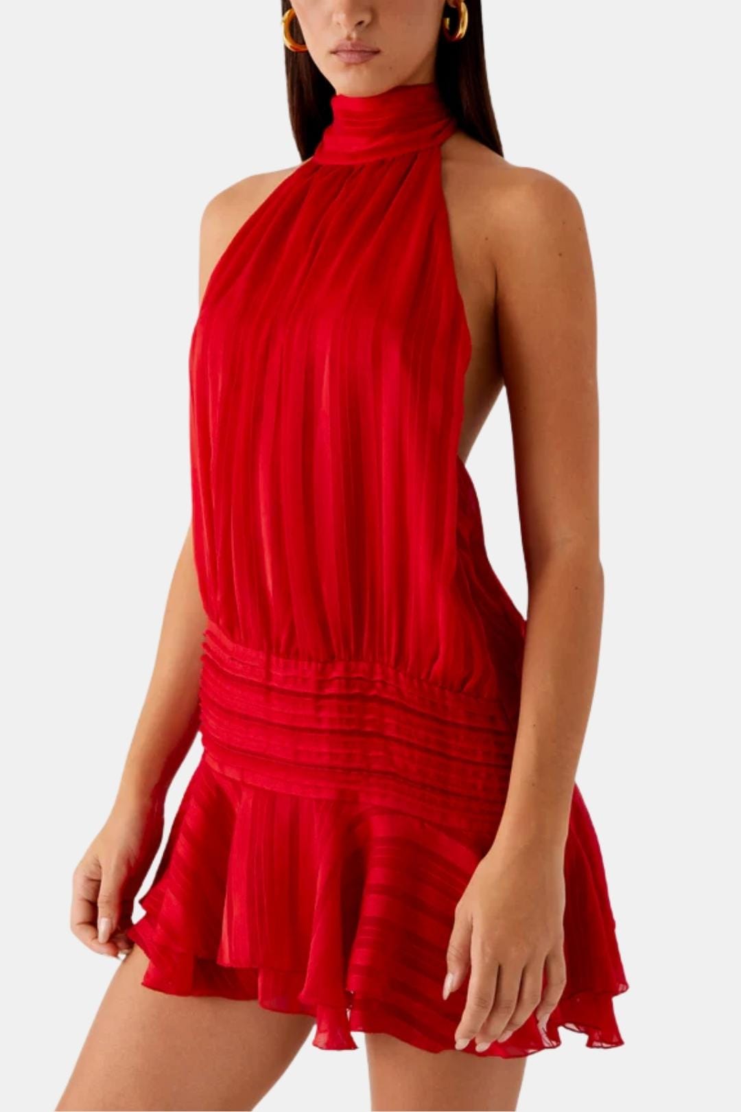 Image of Gillian | Women's Sleeveless Halter Mini Dress
