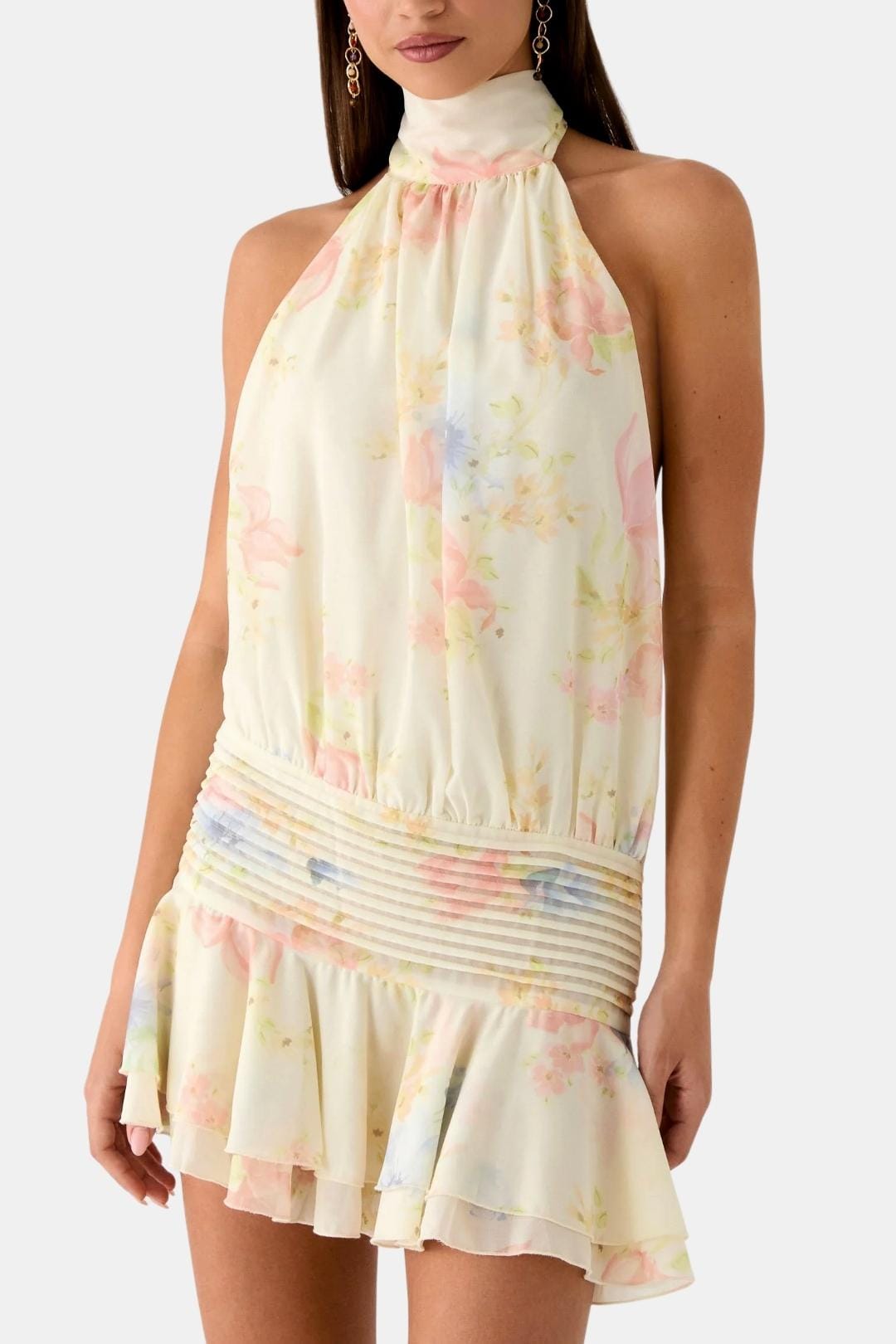 Image of Gillian | Women's Sleeveless Halter Mini Dress
