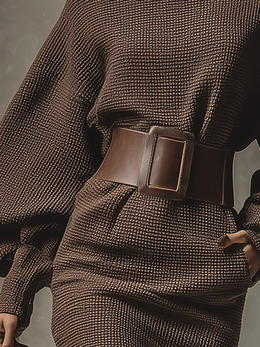 Image of Gina | Women's Belted Long Sleeve Mini Dress