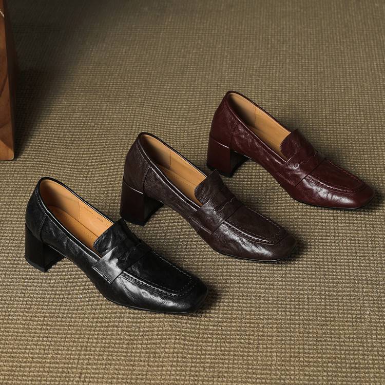 Image of Gloria | Women's Block Heel Slip-On Loafers