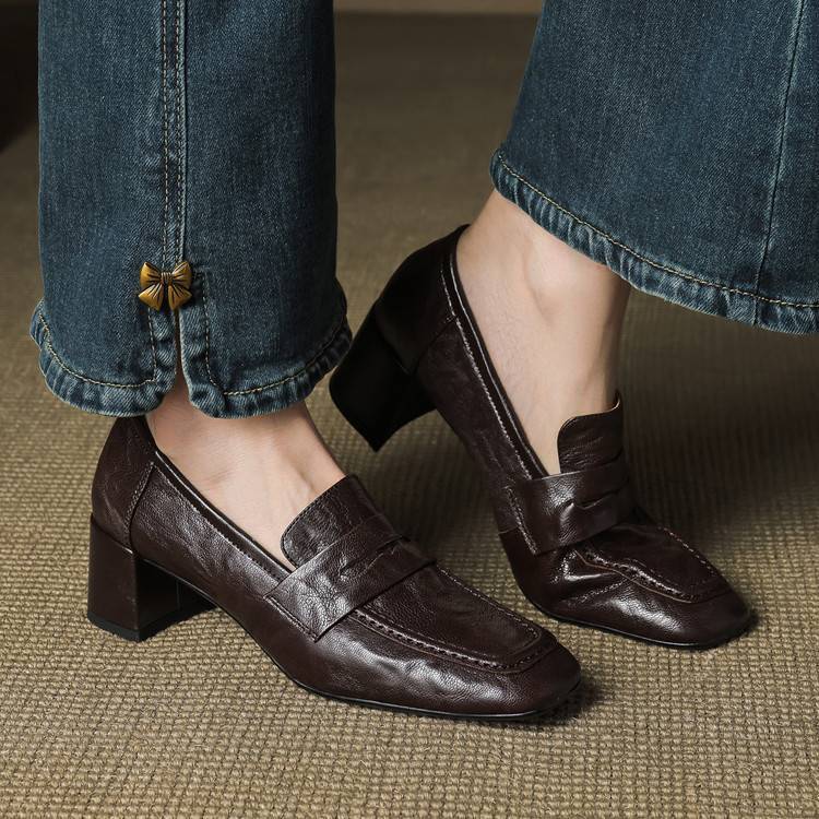 Image of Gloria | Women's Block Heel Slip-On Loafers