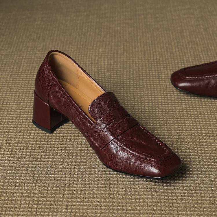 Image of Gloria | Women's Block Heel Slip-On Loafers