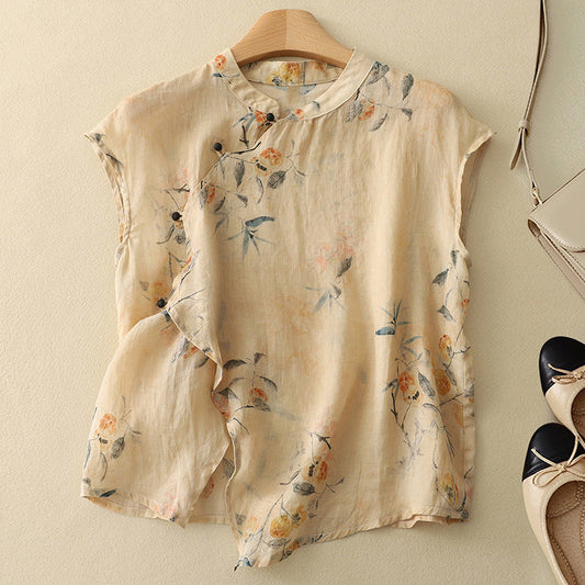 Image of Gwen | Women's Sleeveless Floral Blouse