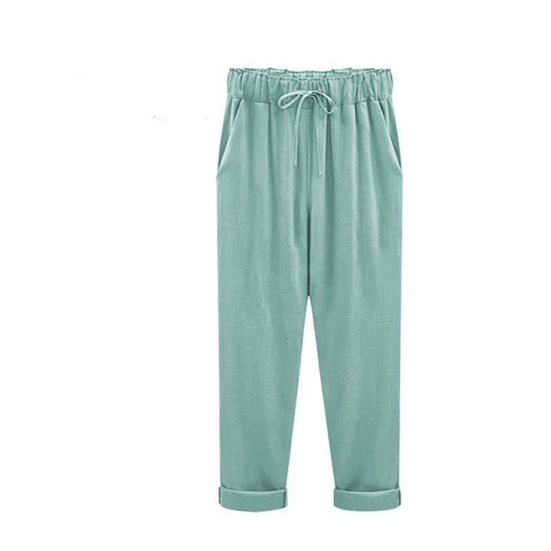Image of Hailey | Women's Drawstring Waist Cuffed Ankle Pants