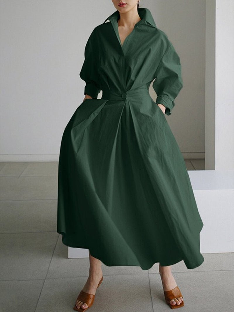 Image of Hailey | Women's Long Sleeve A-Line Midi Dress